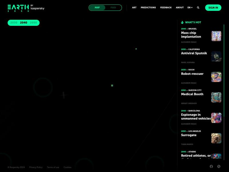 【Earth 2050】Earth 2050: A glimpse into the future | Kaspersky<b>※</b>2024年11月01日网站截图