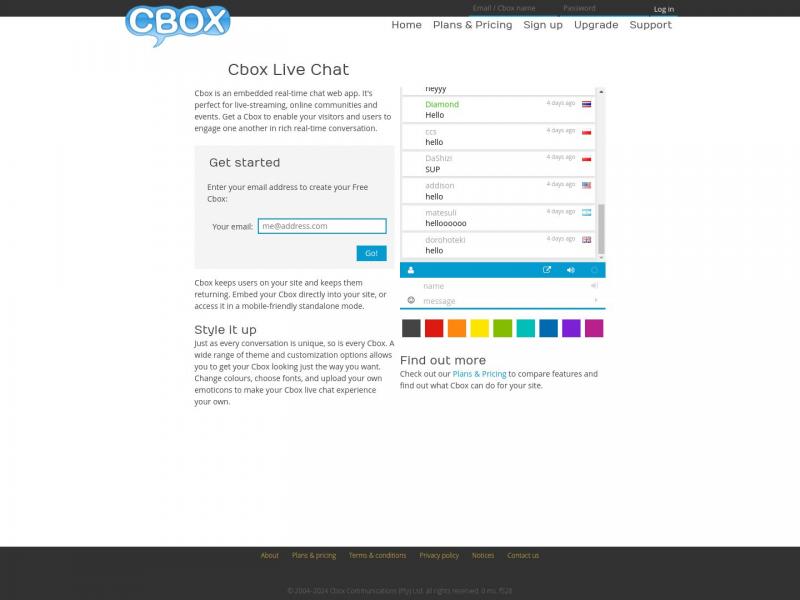 【Cbox聊天】实时聊天-Cbox Live Chat · Cbox<b>※</b>2024年11月01日网站截图