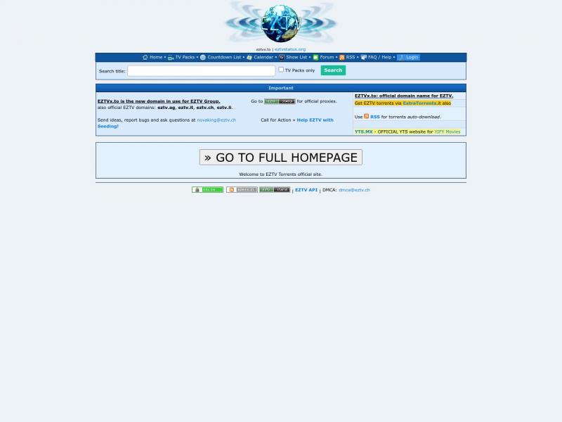 【EZTV】TV Torrents Online Series Download | Official-EZTV<b>※</b>2024年11月06日网站截图