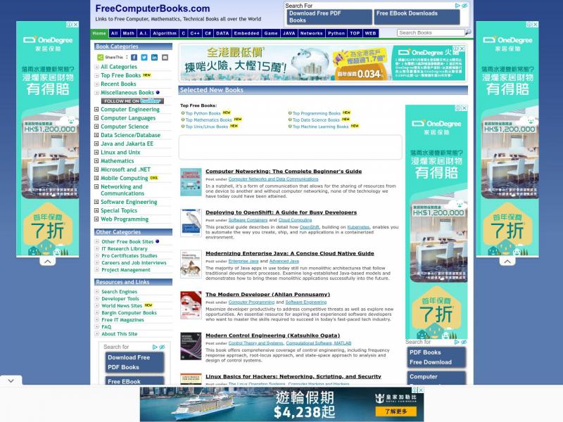 【计算机书籍】Free Computer, Programming, Mathematics, Technical Books, Lectur<b>※</b>2024年11月01日网站截图