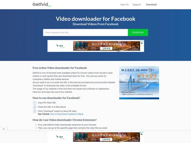 【Facebook下载】Facebook Video Downloader - Download Facebook Videos Online<b>※</b>2024年10月18日网站截图
