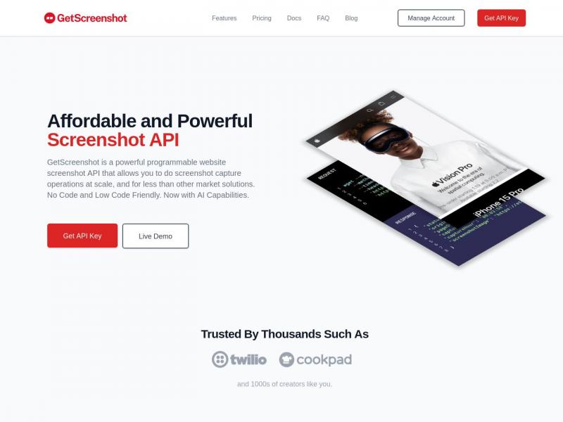 【GetScreenshot】GetScreenshot - Affordable Screenshot API with<b>※</b>2024年11月15日网站截图