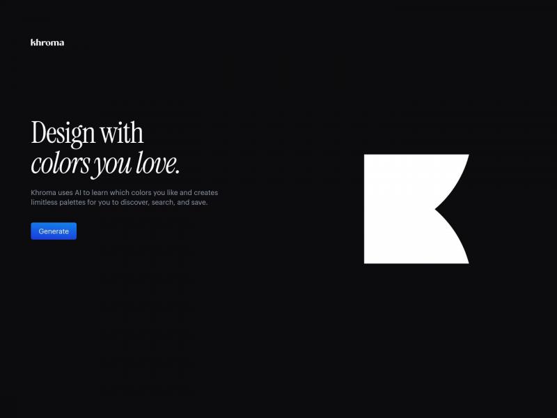 【Khroma】Khroma - The AI color tool for designers<b>※</b>2024年04月30日网站截图