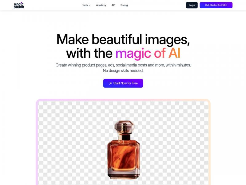 【Magic Studio】Magic Studio - Powered by AI, Created by you<b>※</b>2024年01月19日网站截图