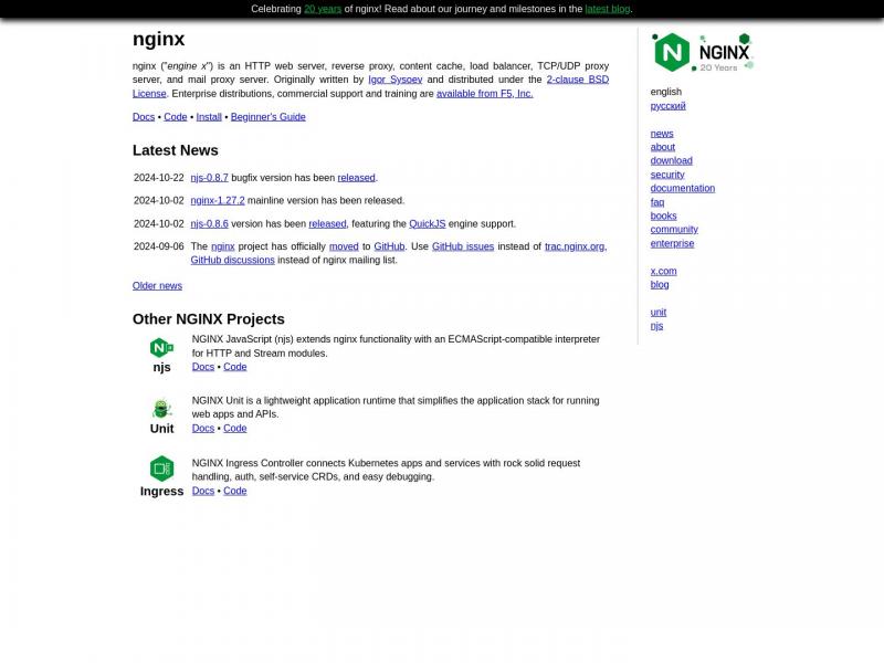 【nginx news】nginx news<b>※</b>2024年11月18日网站截图