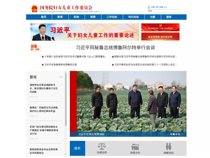 【妇女儿童工委会】国务院妇女儿童工作委员会<b>※</b>2024年11月16日网站截图