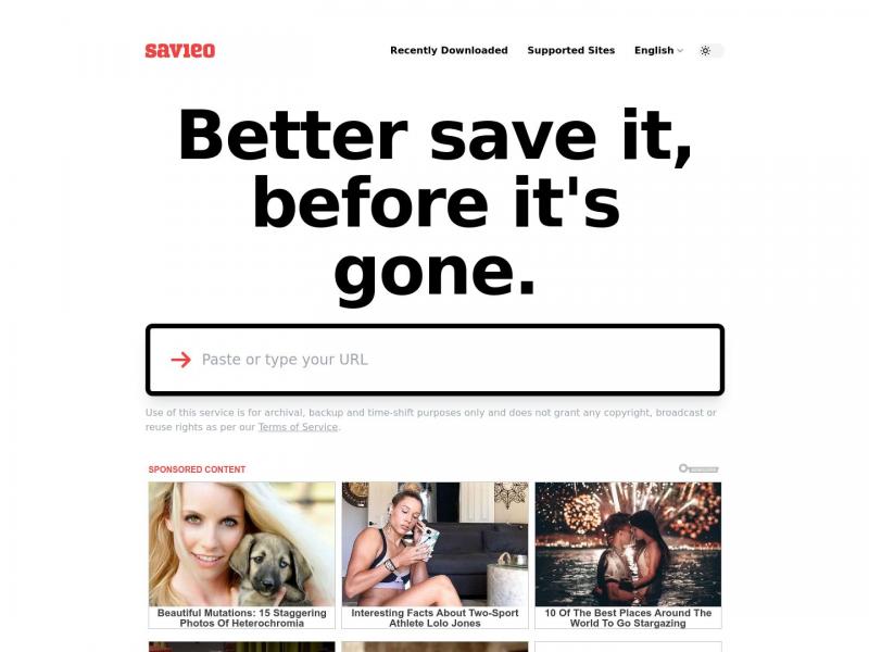 【Savieo】Savieo - Save Web Videos<b>※</b>2024年01月16日网站截图