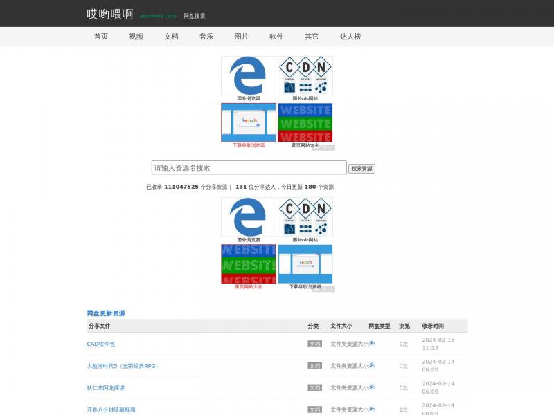 【哎呦喂啊】盘多多如风搜百度云，就上哎哟喂啊-盘搜搜网盘搜索引擎，百度云群组资源！<b>※</b>2024年10月13日网站截图