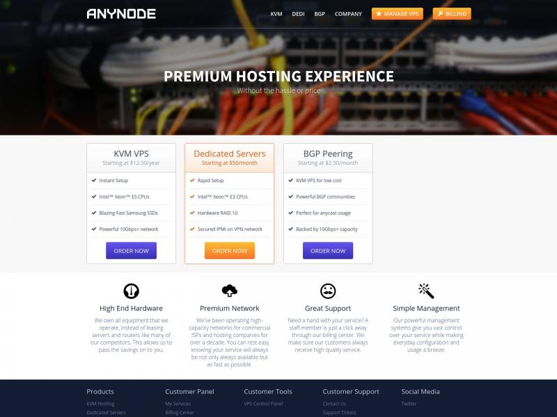 【anyNode】High Performance Hosting | anyNode<b>※</b>2024年10月22日网站截图