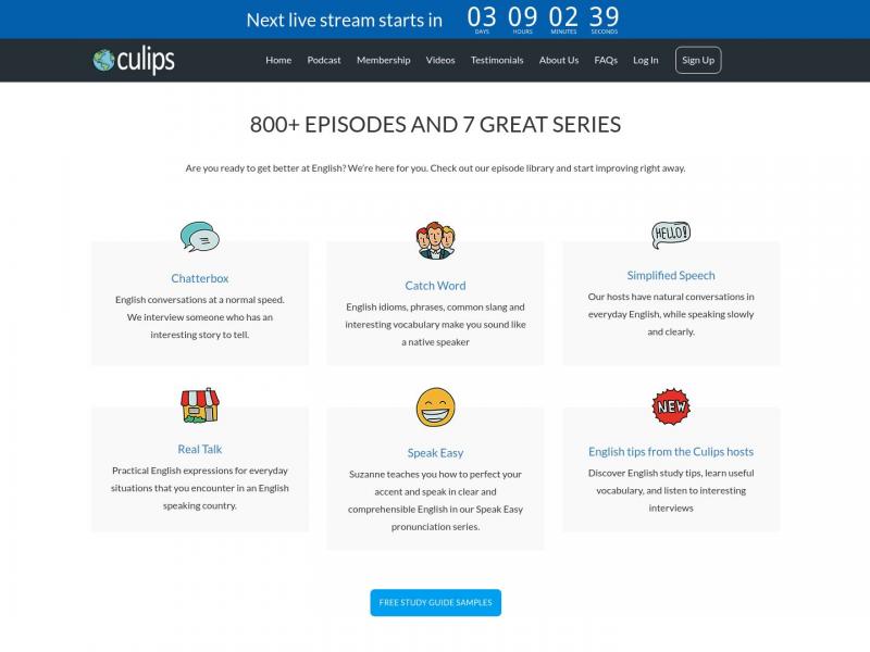 【culips英语】学习日常英语 | Culips ESL Podcast<b>※</b>2024年04月27日网站截图