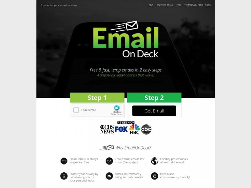【EmailOnDeck】免费临时电子邮件<b>※</b>2024年01月08日网站截图