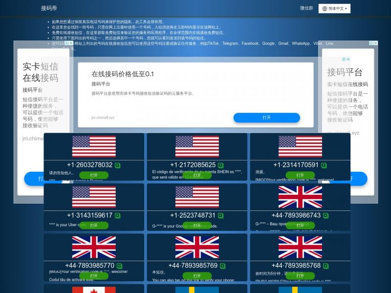 【接码帝】一个在线接码验证码的平台<b>※</b>2024年01月04日网站截图