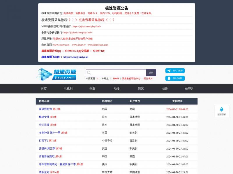 【极速资源网】极速资源网<b>※</b>2024年05月01日网站截图