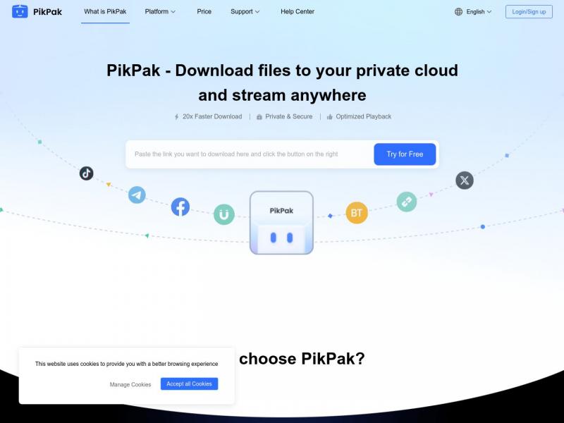 【PikPak】极速秒存的私密云盘<b>※</b>2024年09月25日网站截图