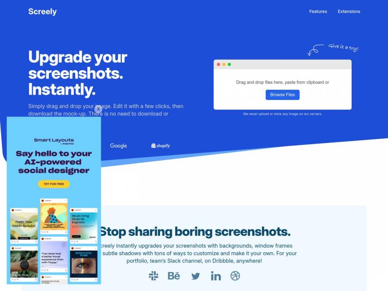 【Screely】一款截图美化工具，Generate Website Mockups<b>※</b>2024年04月09日网站截图