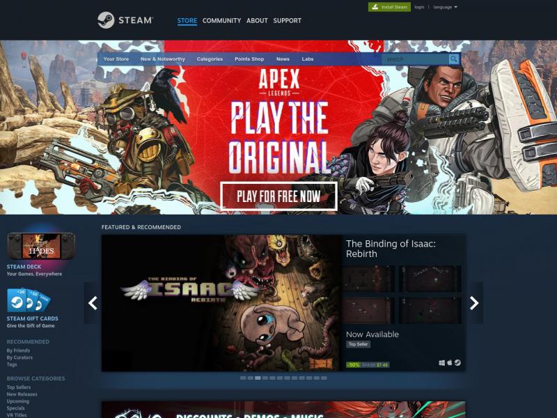 【Steam商城】Welcome to Steam<b>※</b>2024年11月06日网站截图