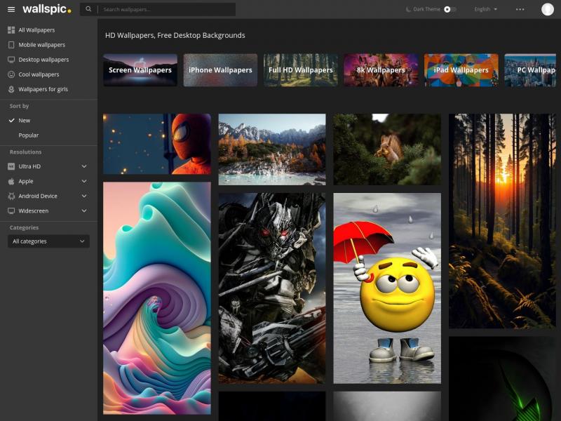【Wallspic】桌面和手机壁纸：免费高清图像和背景<b>※</b>2024年04月27日网站截图