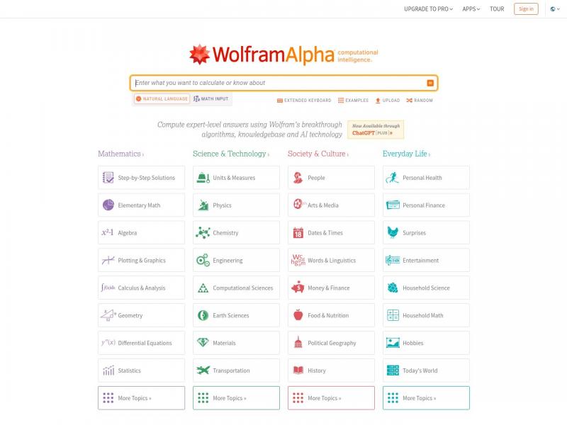 【Wolfram】2023年10月22日网站截图